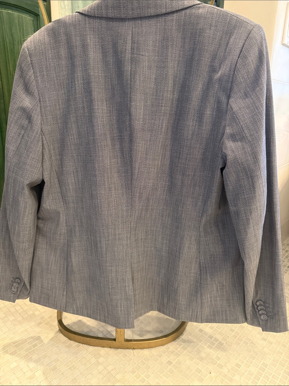 H&M Blue Pinstripe Single-Button Tailored Blazer - Picture 8 of 8